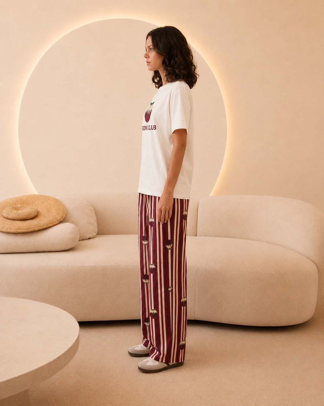 Burgundy Pudding Club Pajama Set