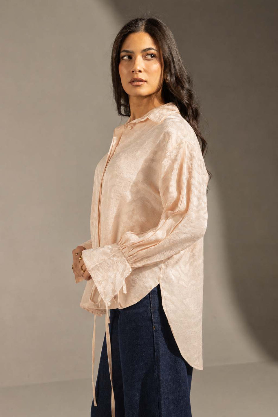 Rose Textured Embroidered Blouse