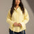 Yellow Textured Embroidered Blouse