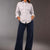 White Striped Tie-Back Shirt