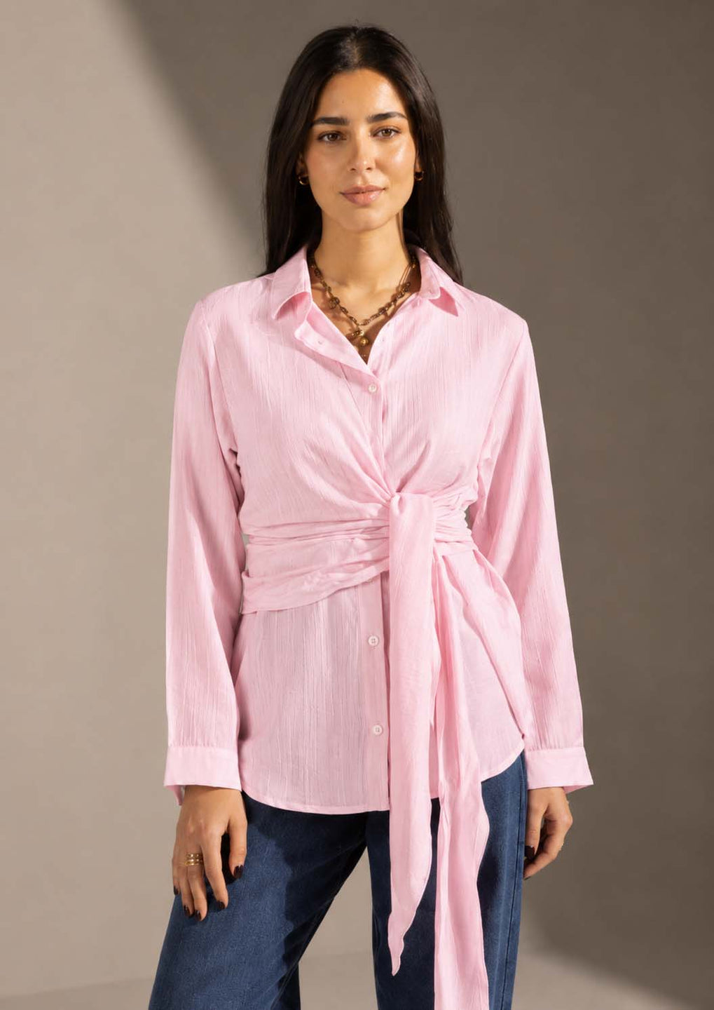 Rose Wrap Tie Shirt