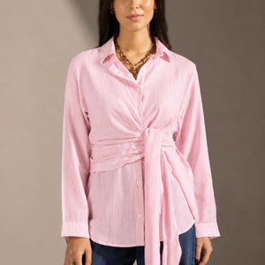 Rose Wrap Tie Shirt