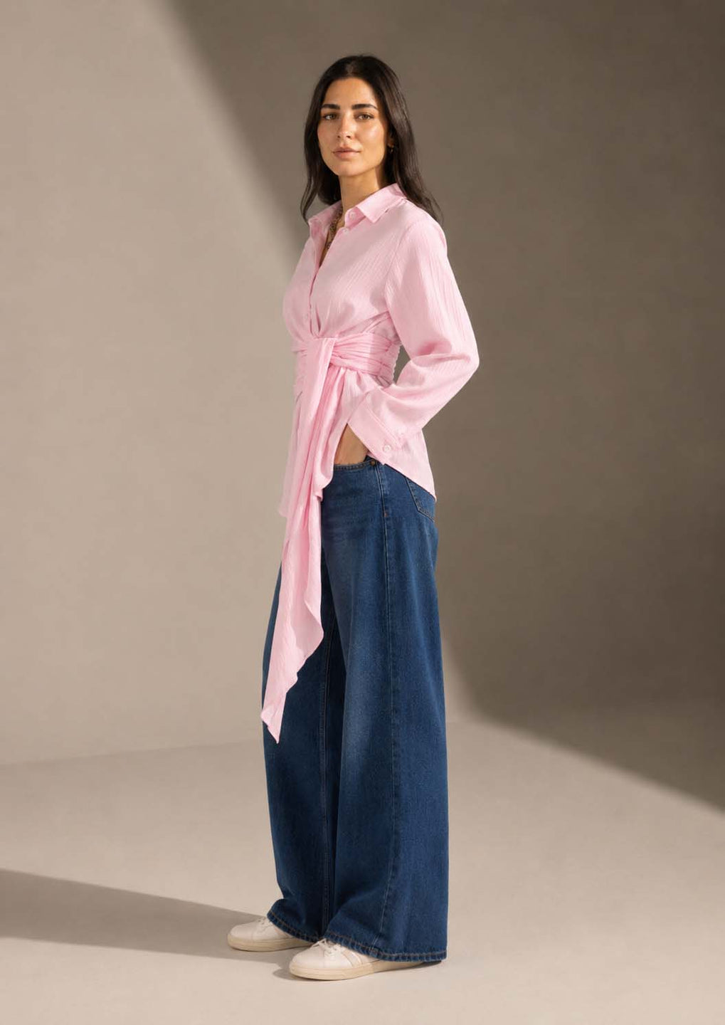 Rose Wrap Tie Shirt