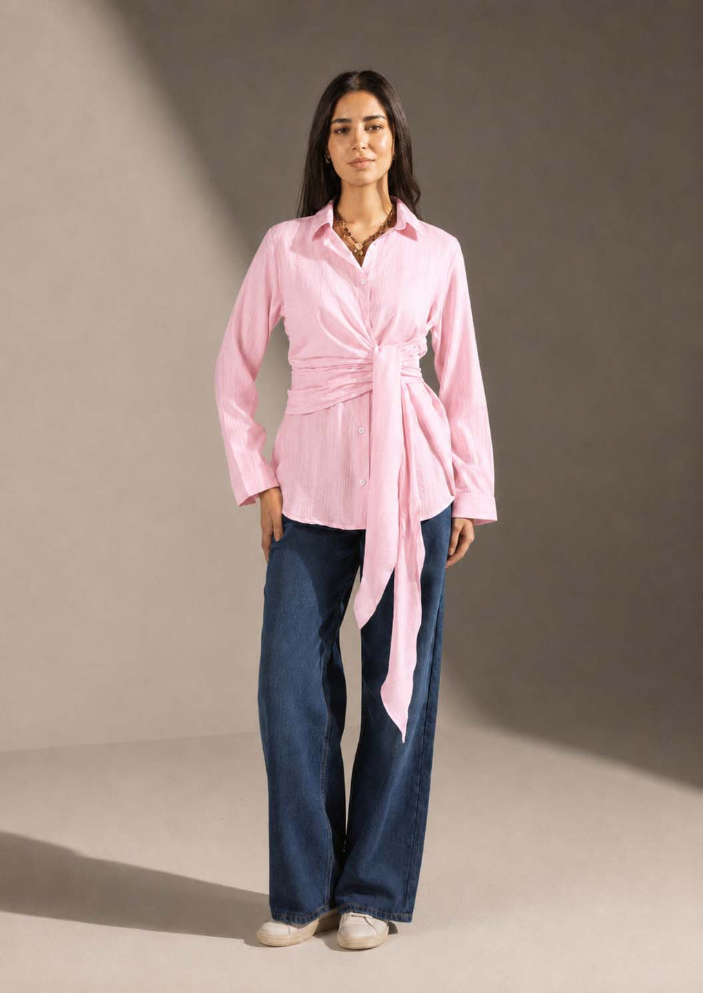 Rose Wrap Tie Shirt