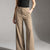 Camel Pinstripe Wide-Leg Pants