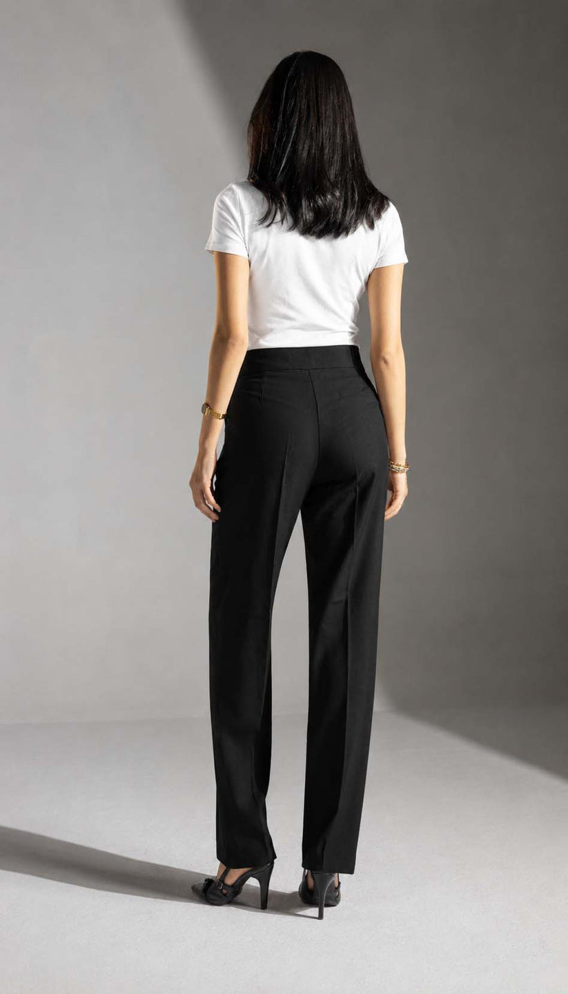 Black Tailored Wide-Leg Pants