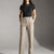 Coffe Tailored Wide-Leg Pants