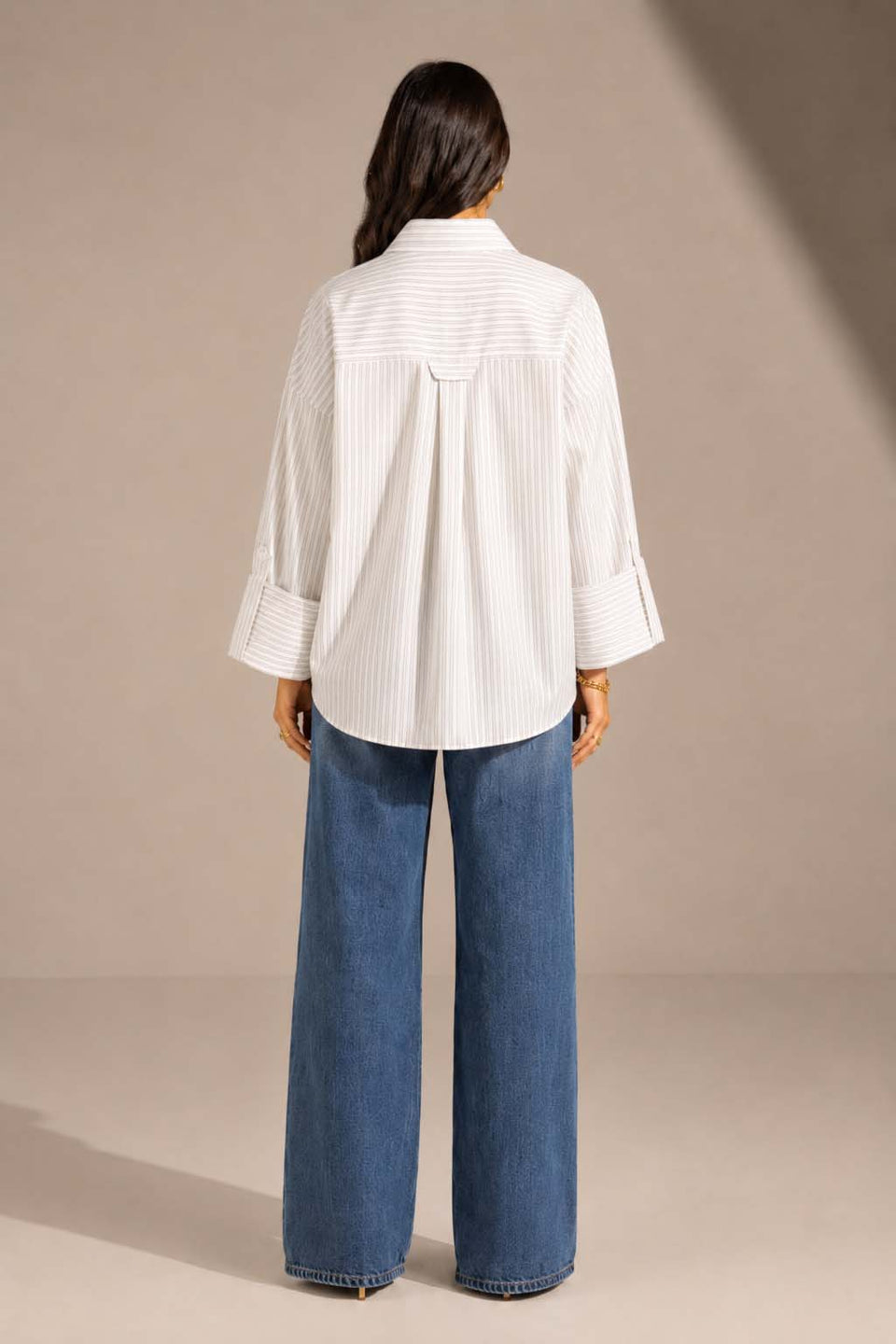 Grey Striped Oversized Shirt