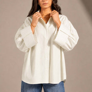 Yellow Striped Oversized Shirt