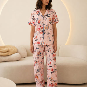 Rose Floral Short Sleeve Pajama Set