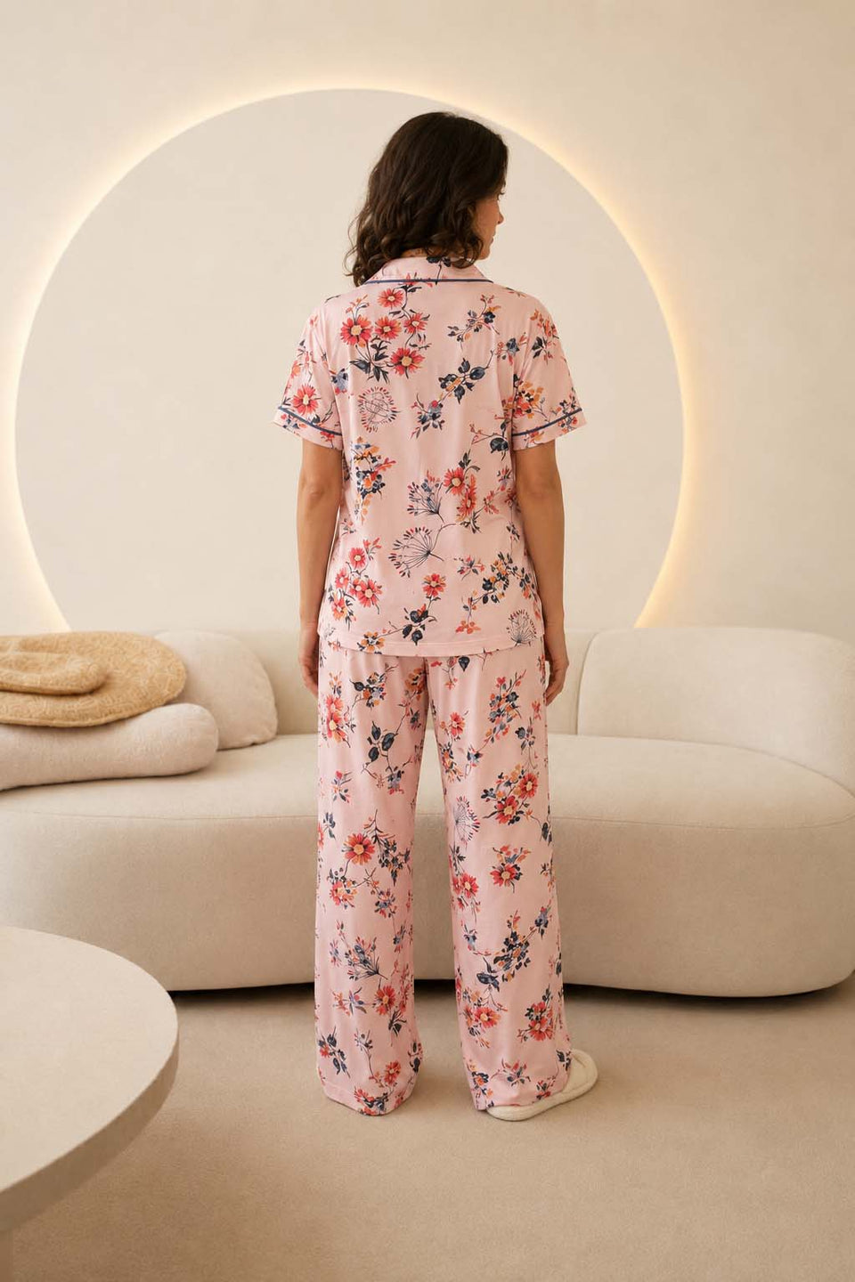 Rose Floral Short Sleeve Pajama Set