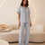 Blue Paisley Short Sleeve Pajama Set