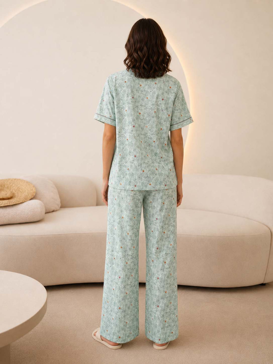 Mint Paisley Short Sleeve Pajama Set