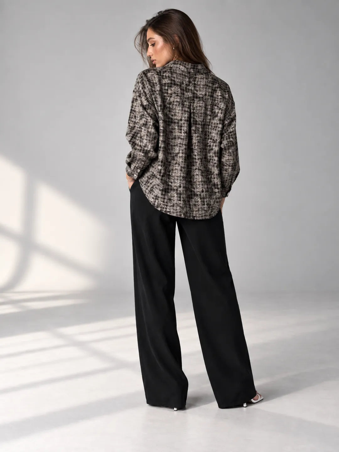 Black Checkered Oversized Shirt
