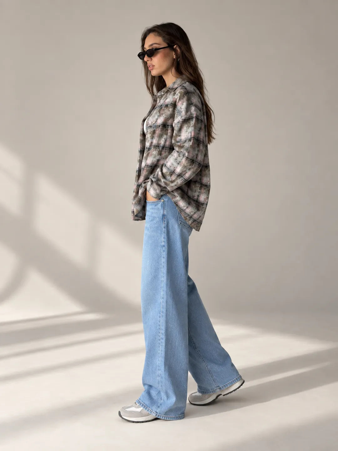 Pink Checkered Oversized Shirt
