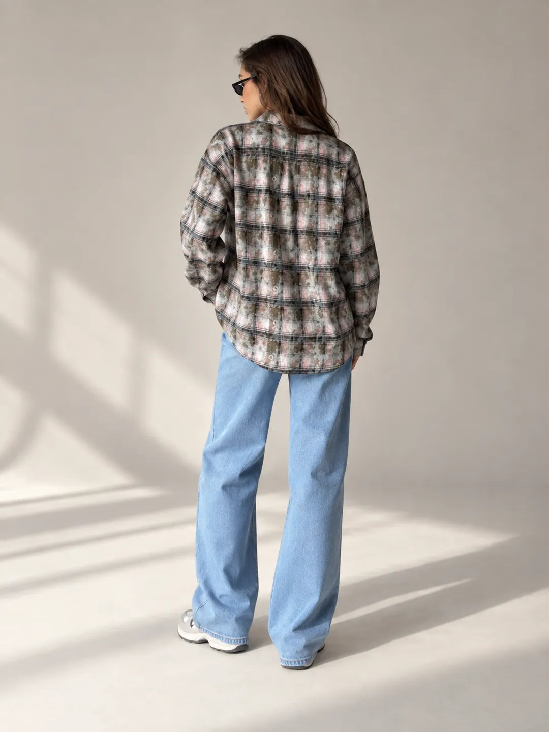 Pink Checkered Oversized Shirt