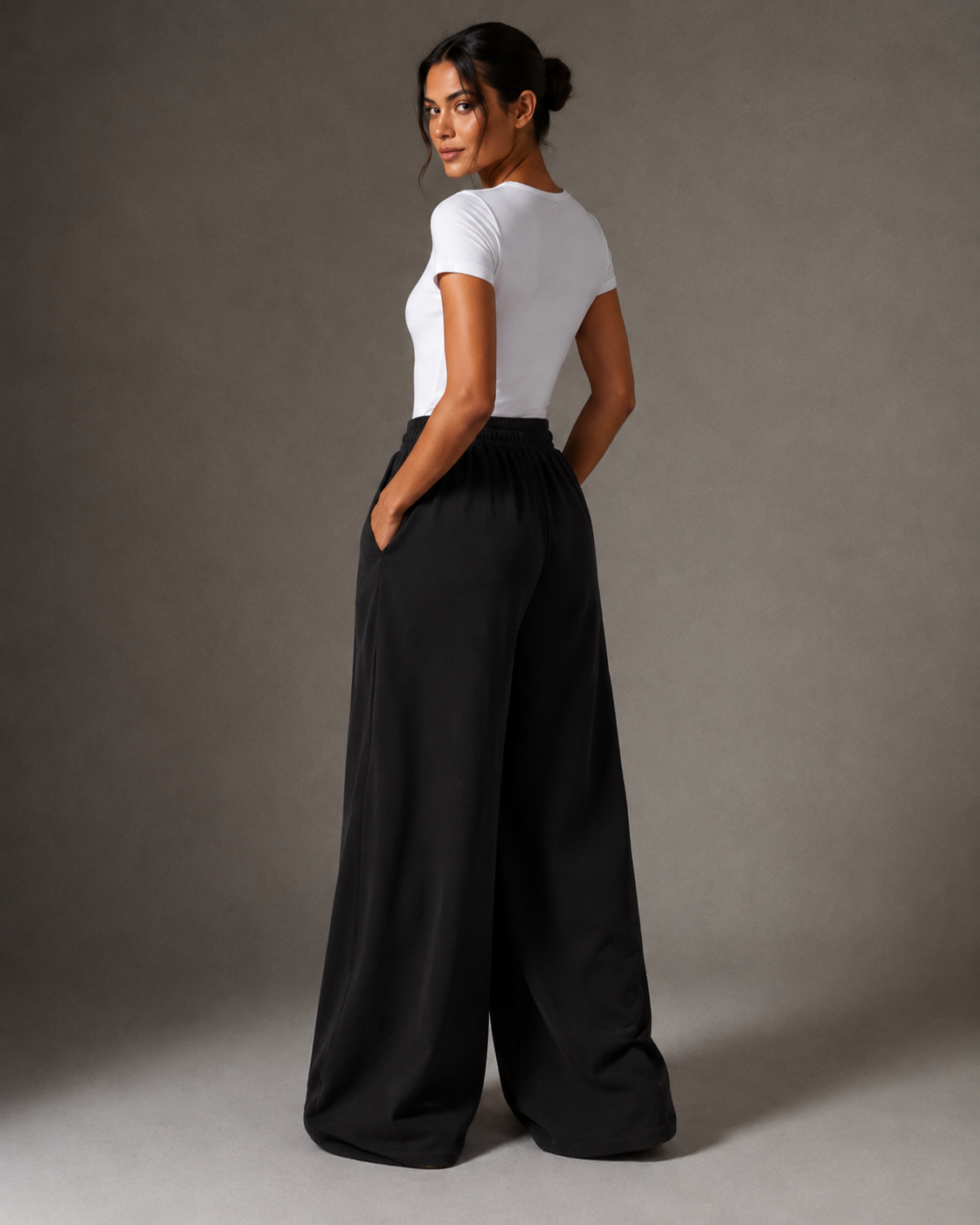 Black Flow Wide-Leg Pants