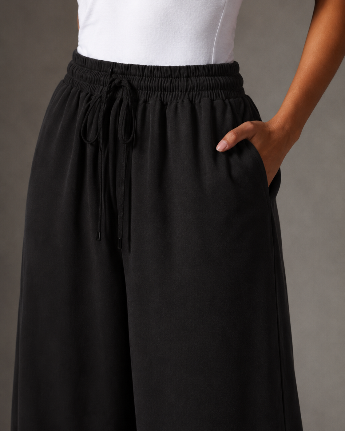 Black Flow Wide-Leg Pants