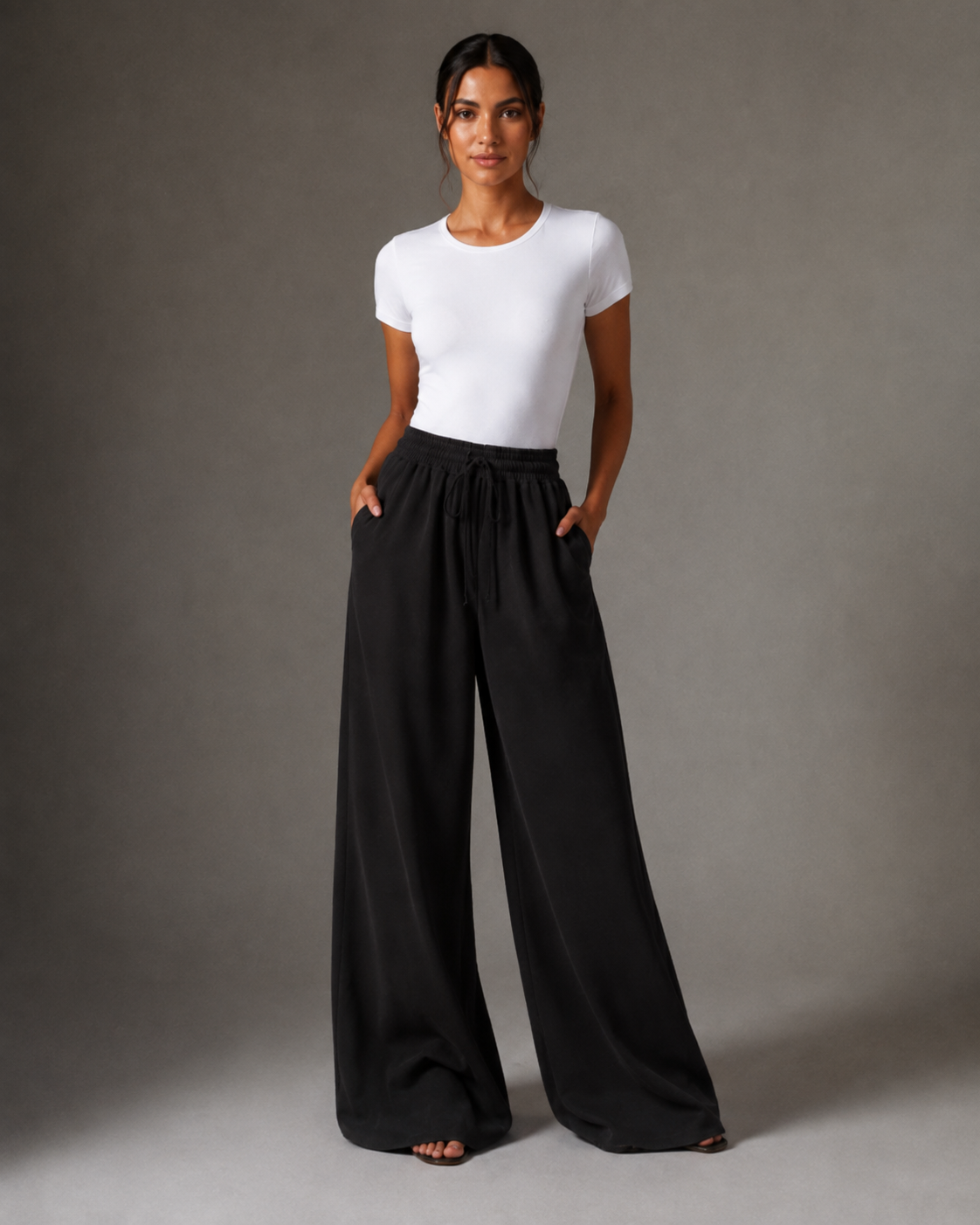 Black Flow Wide-Leg Pants