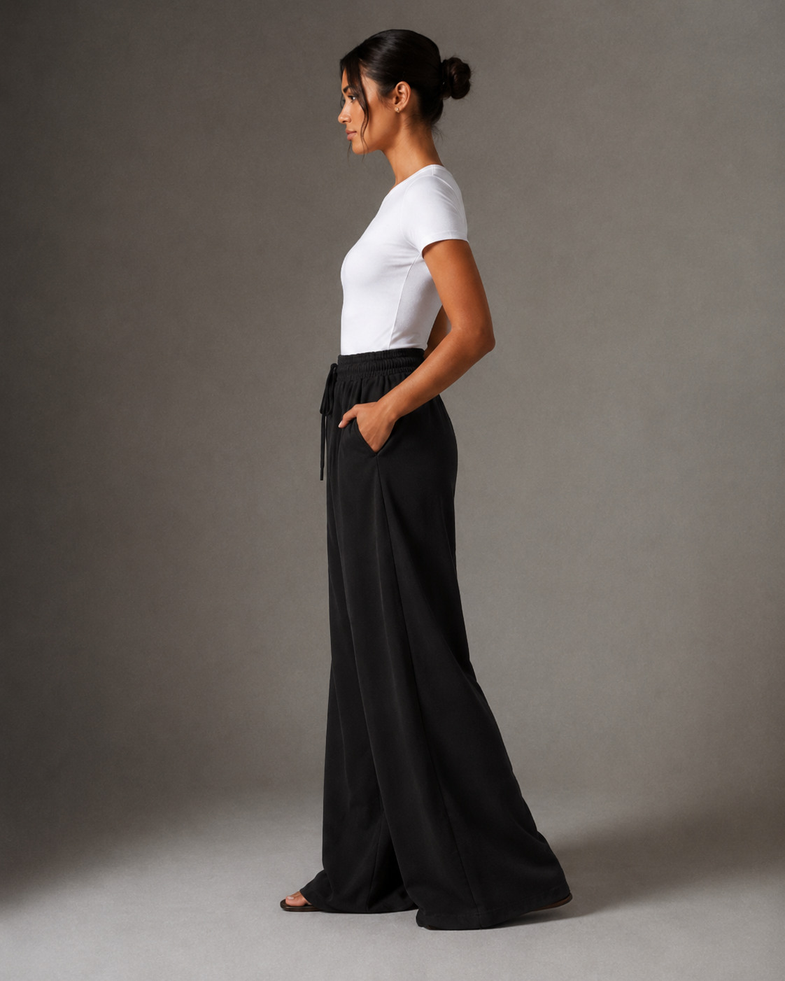 Black Flow Wide-Leg Pants