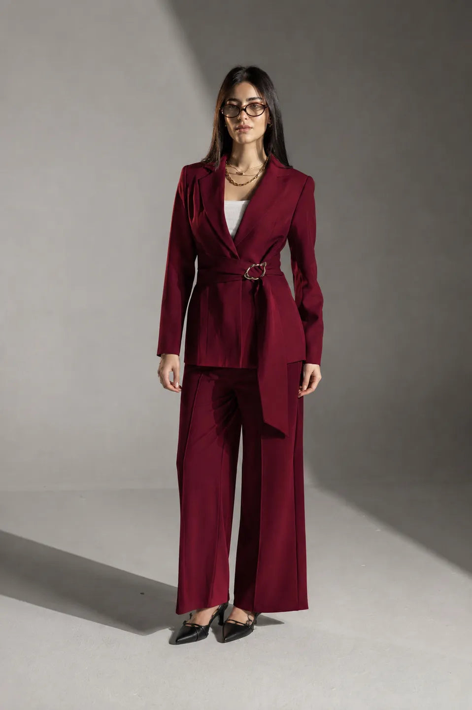 Burgundy Rosalyn Tailored Blazer