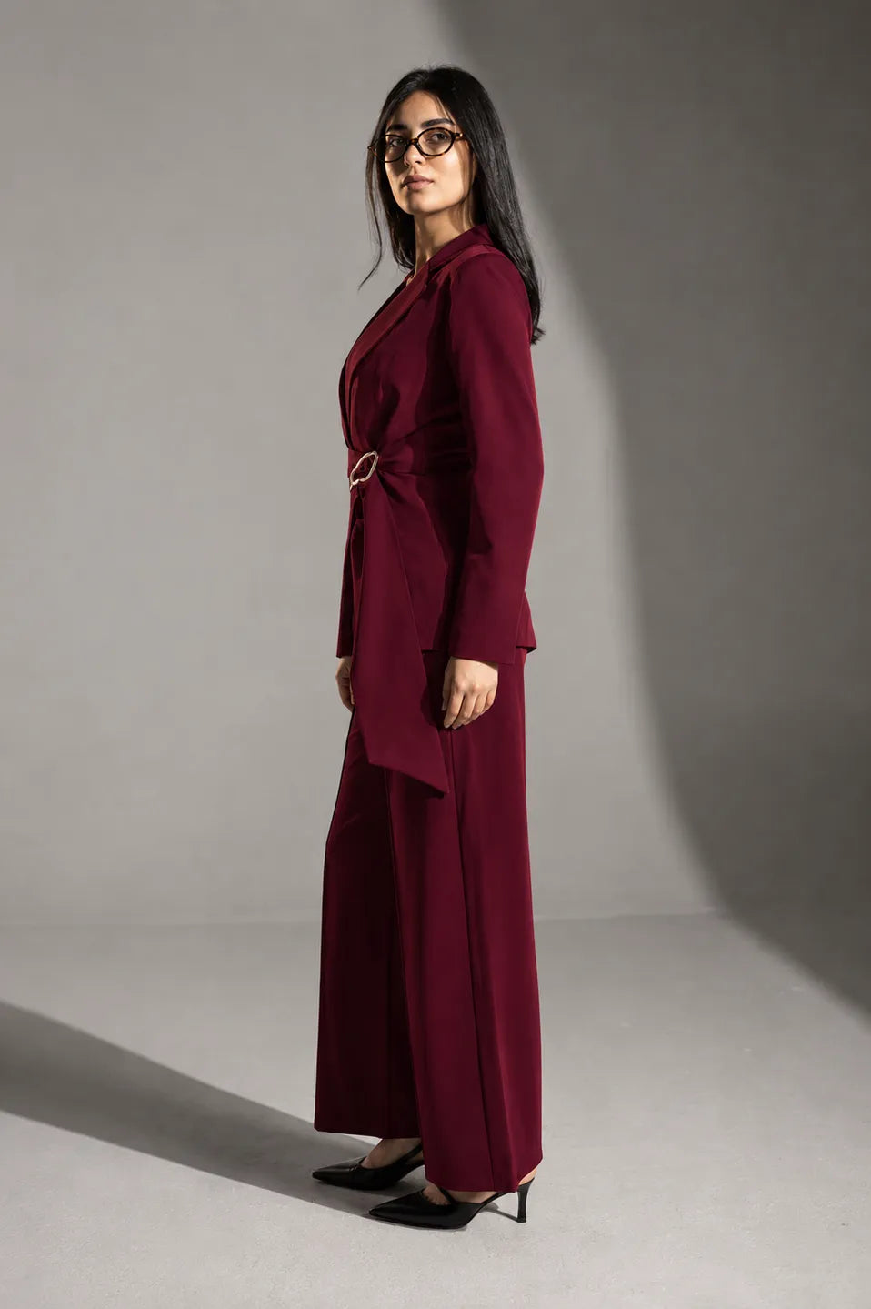 Burgundy Rosalyn Tailored Blazer