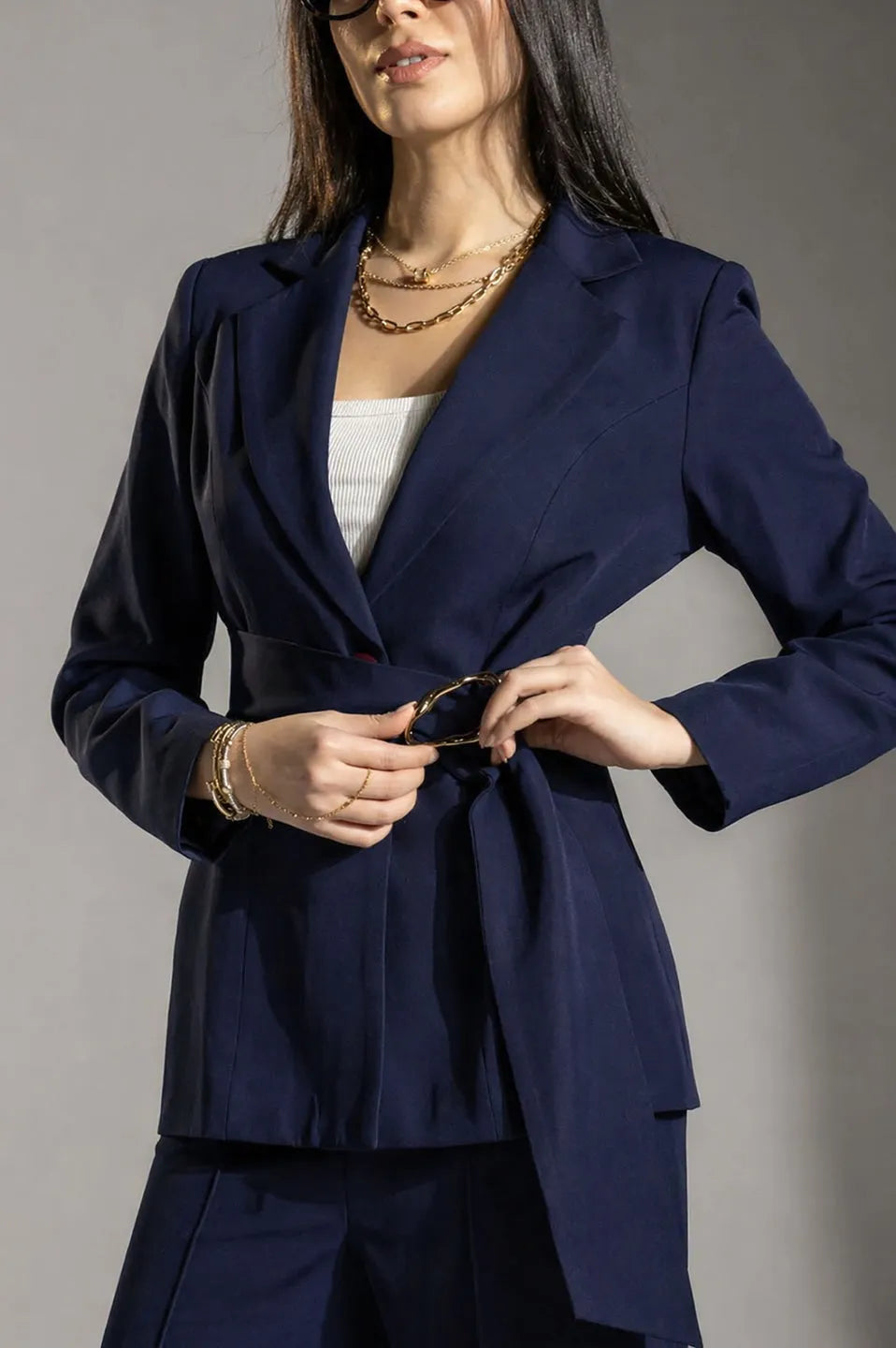 Navy Rosalyn Tailored Blazer