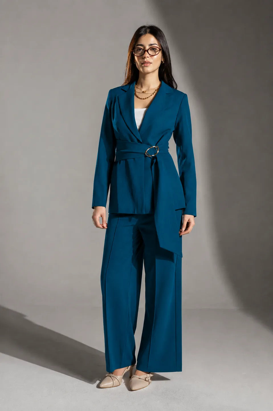 Teal Rosalyn Tailored Blazer