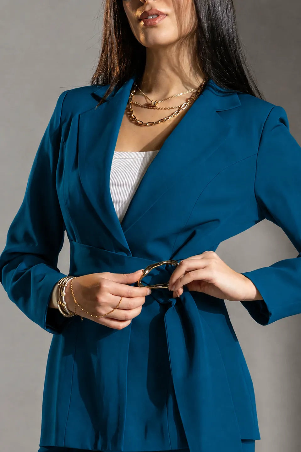Teal Rosalyn Tailored Blazer