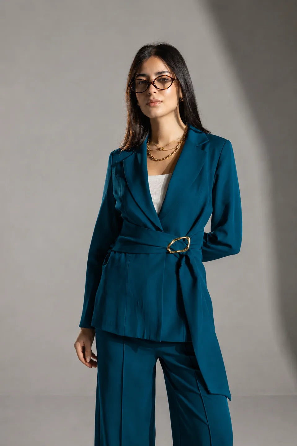 Teal Rosalyn Tailored Blazer