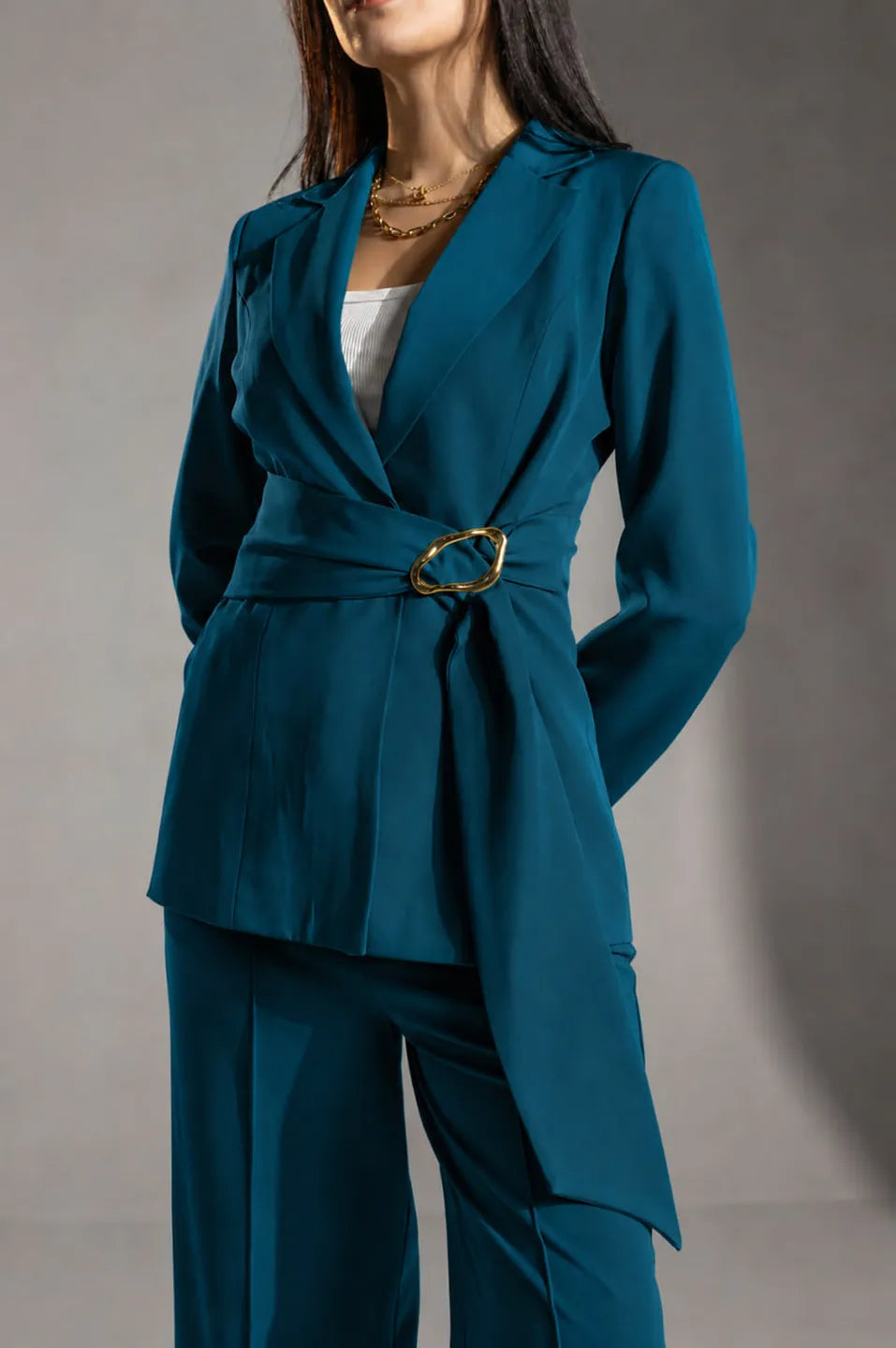 Teal Rosalyn Tailored Blazer