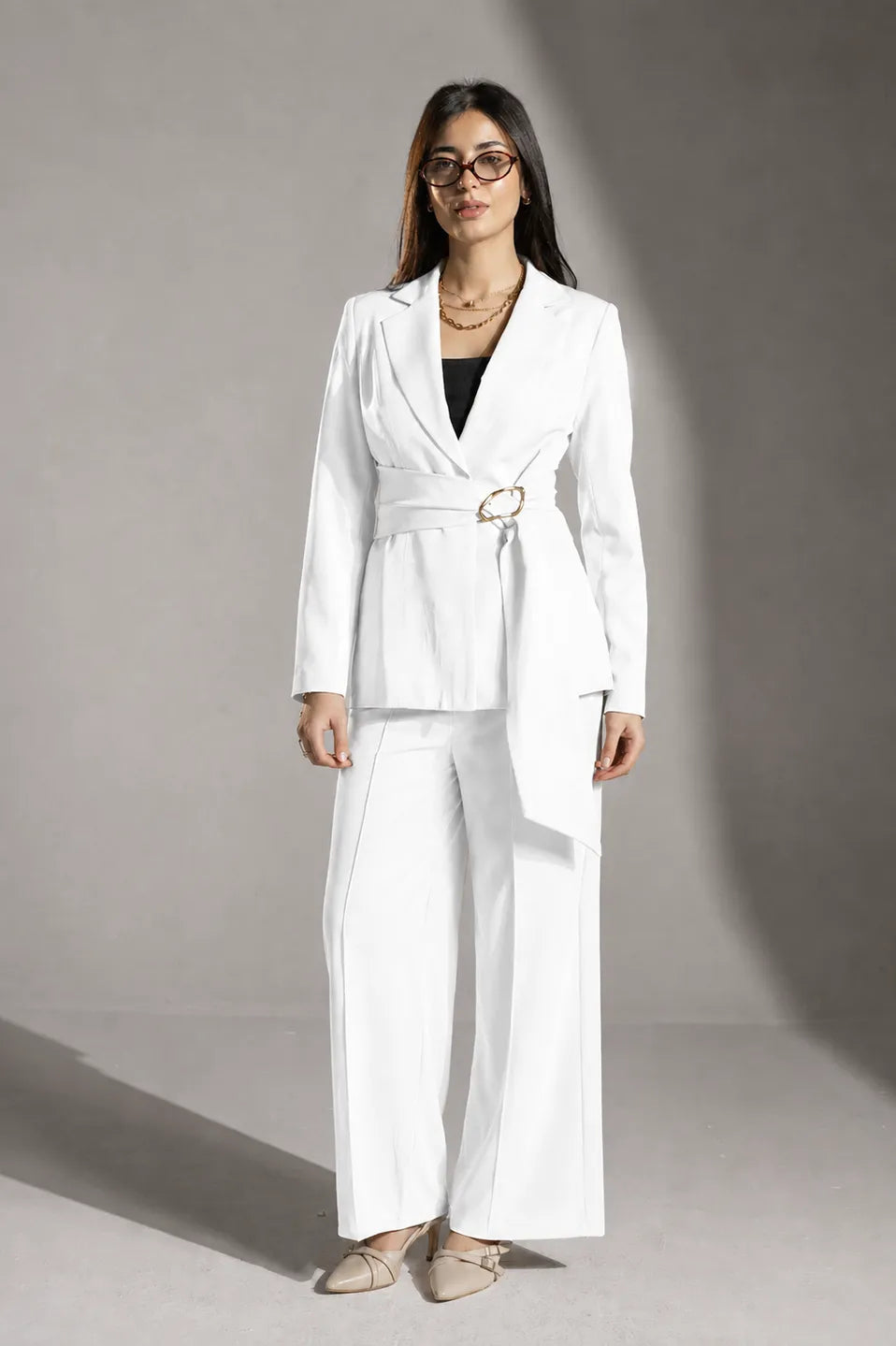 White Rosalyn Tailored Blazer