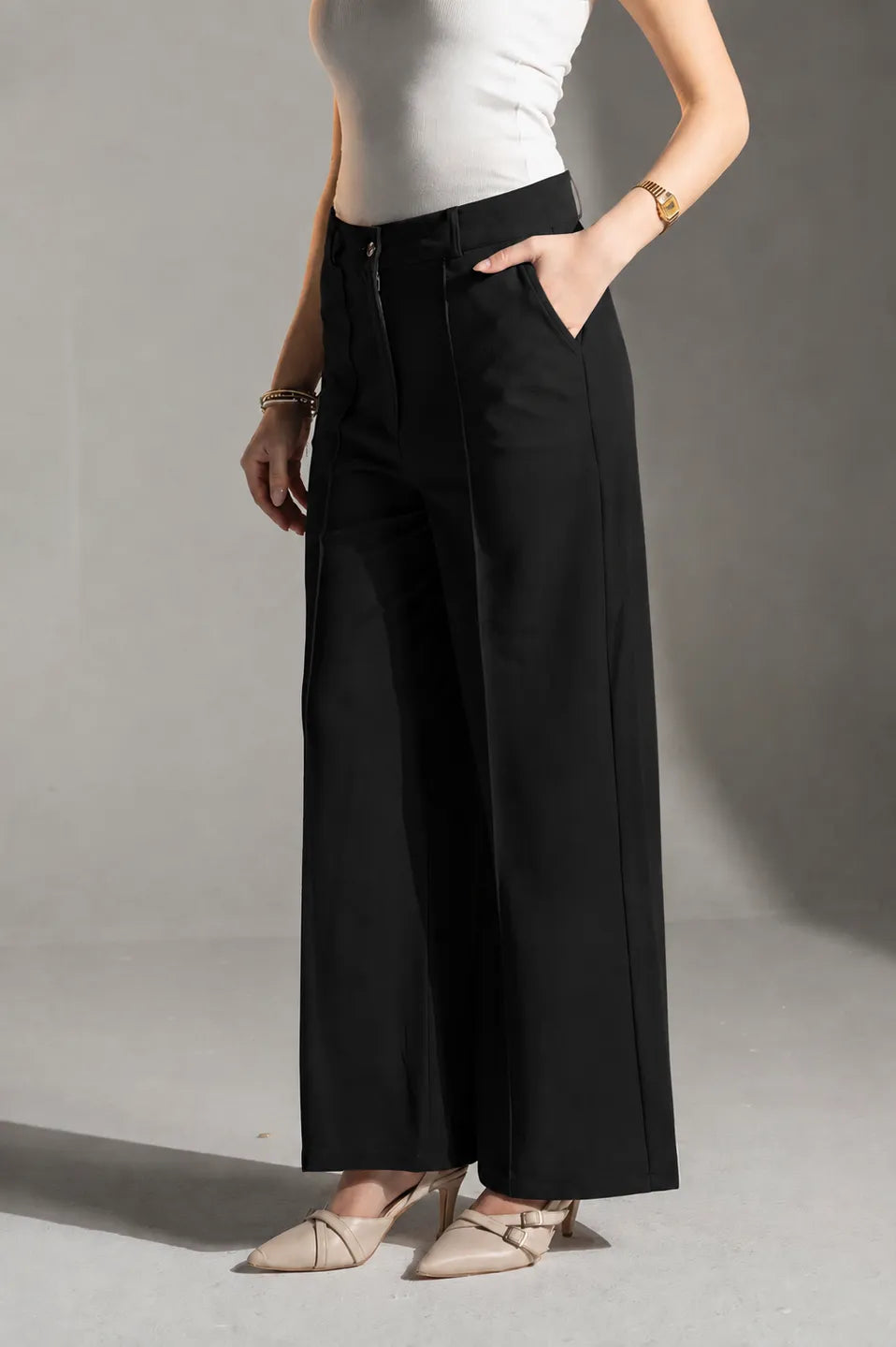 Black Rosalyn Tailored Pants
