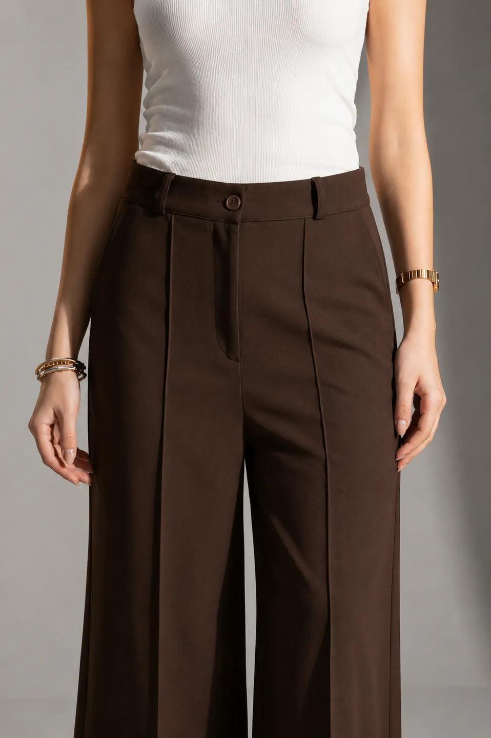 Brown Rosalyn Tailored Pants