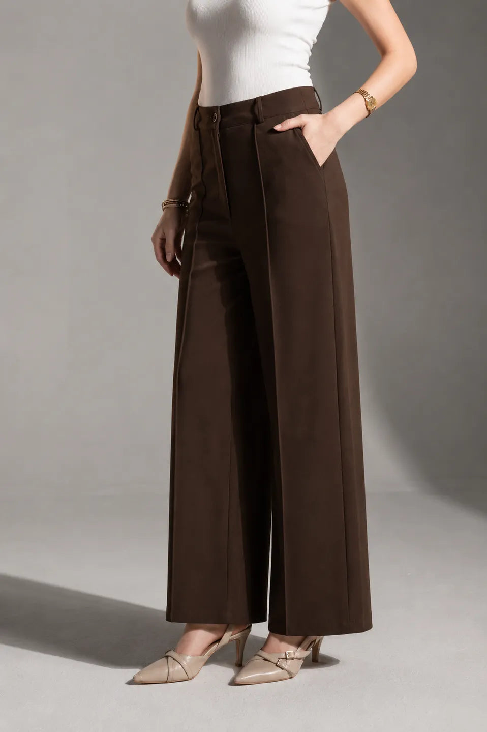 Brown Rosalyn Tailored Pants