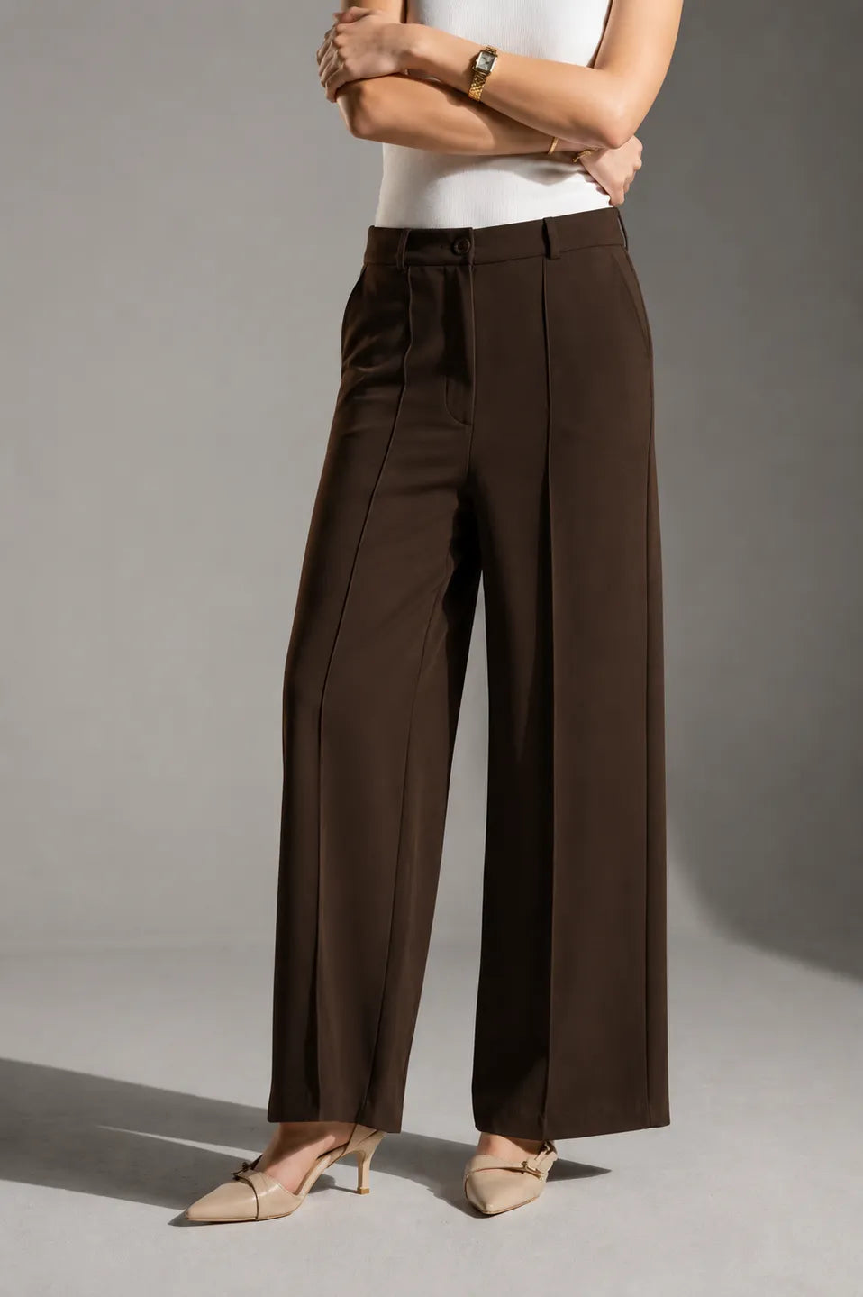 Brown Rosalyn Tailored Pants