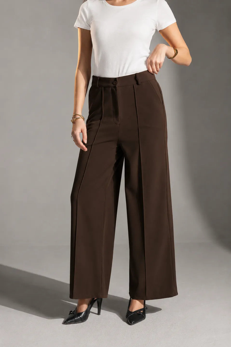 Brown Rosalyn Tailored Pants