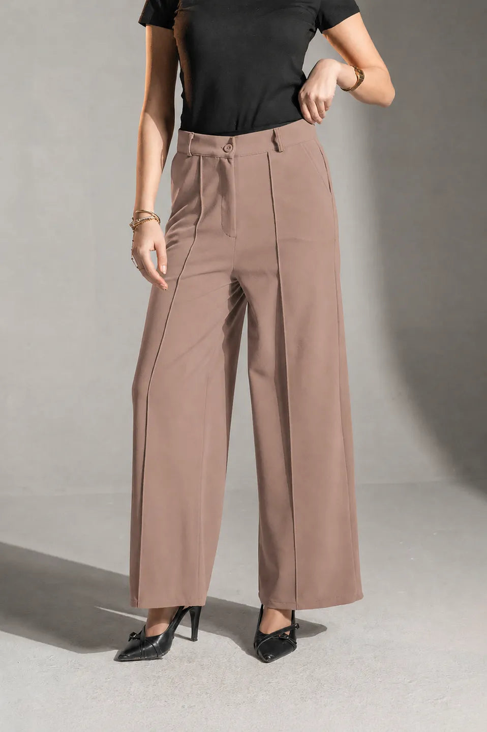 Coffee Rosalyn Tailored Pants
