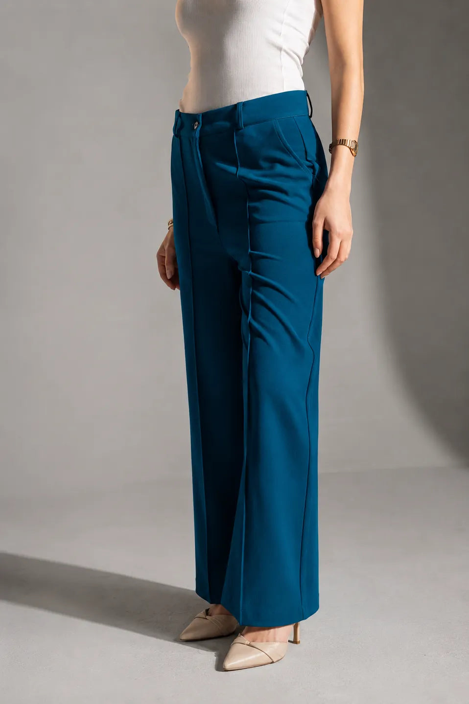 Teal Rosalyn Tailored Pants