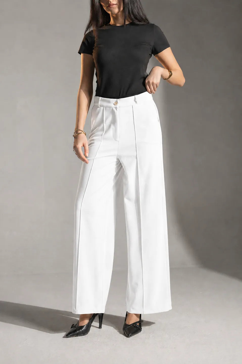 White Rosalyn Tailored Pants