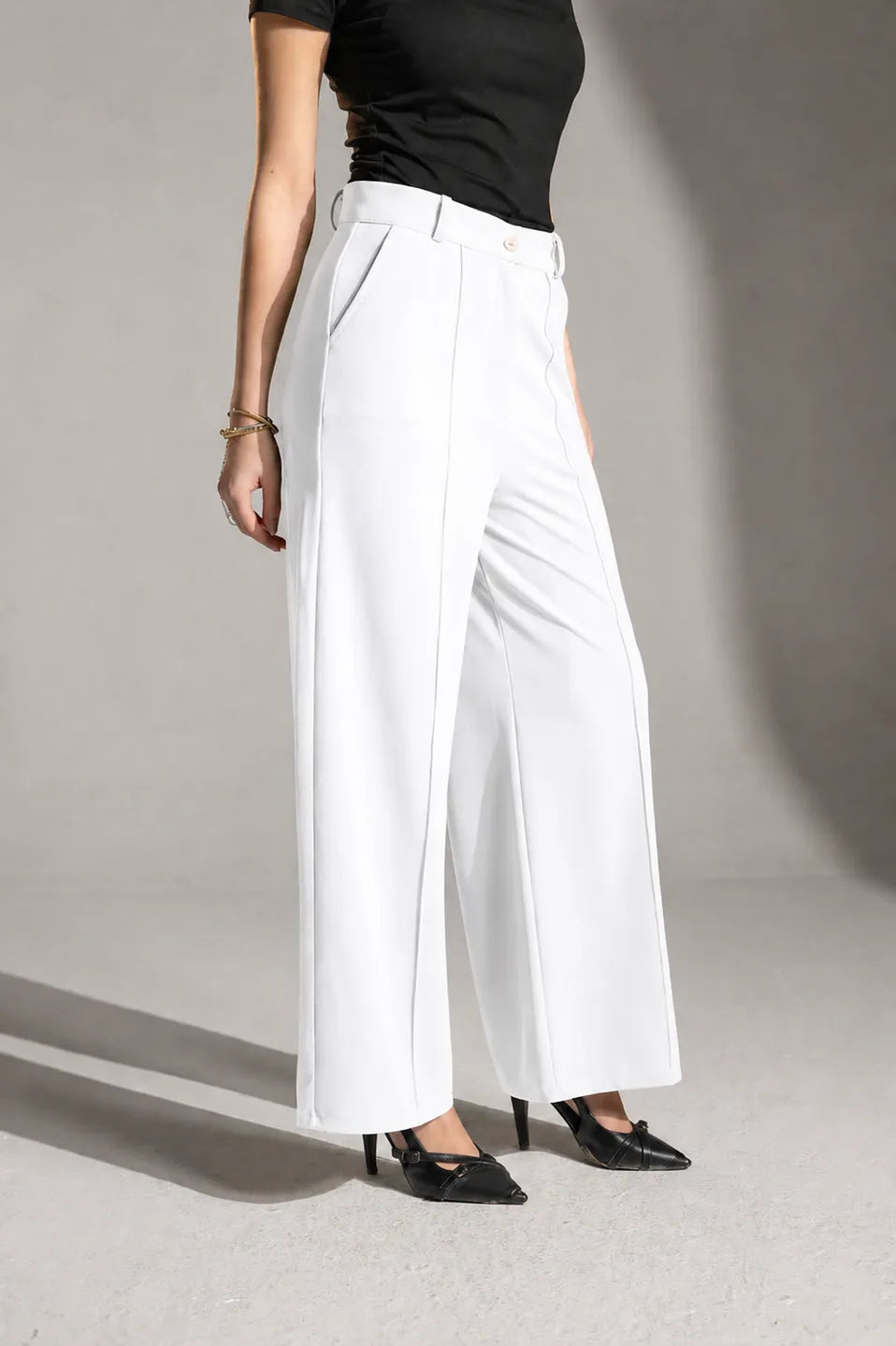 White Rosalyn Tailored Pants
