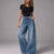 Shiny Wide-leg Dark Jeans