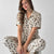 Viscose Brown Floral Pajama Set