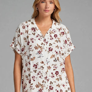 Burgundy Floral Pajama Set