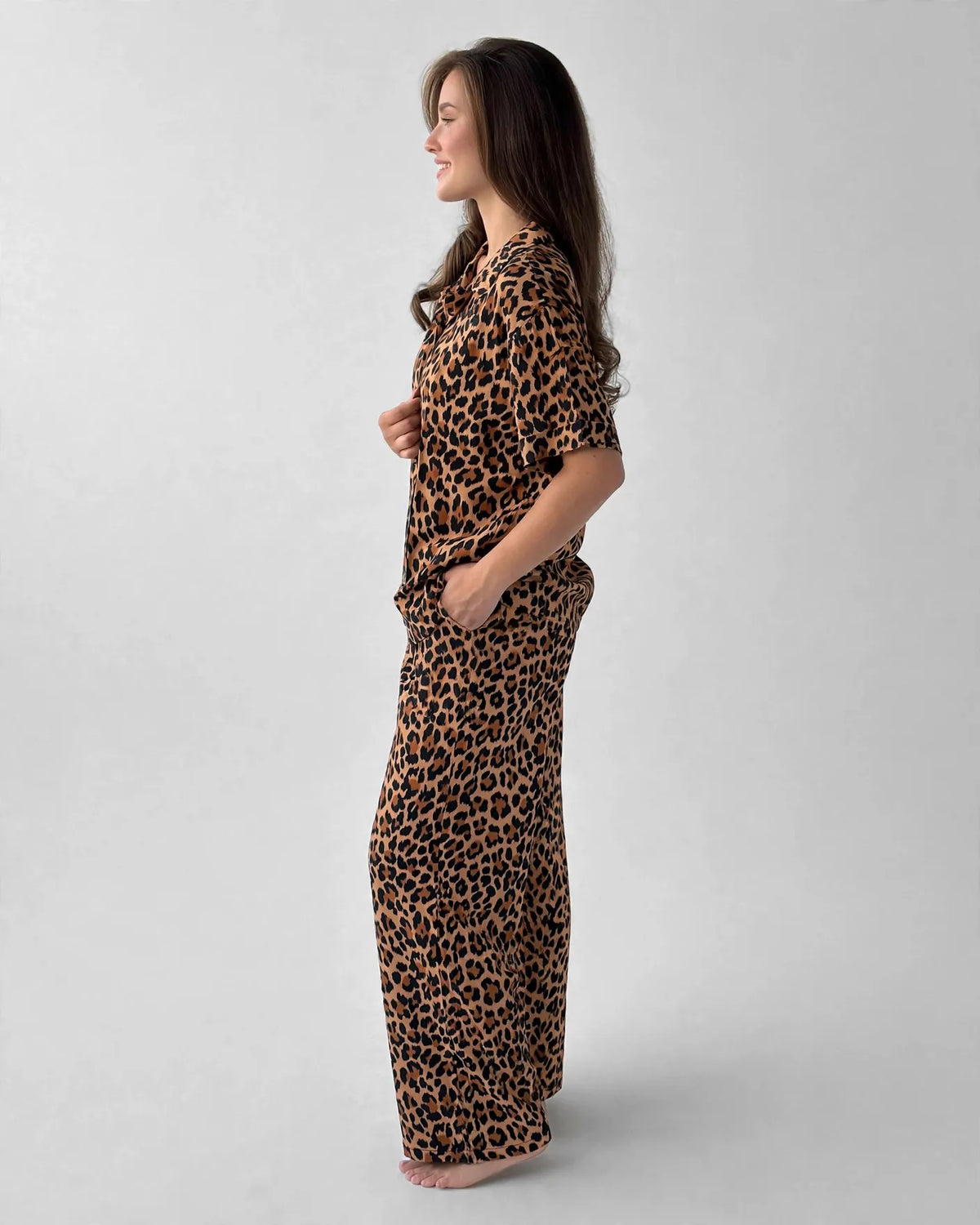 Comfort Viscose Dark Leopard Pajama Set