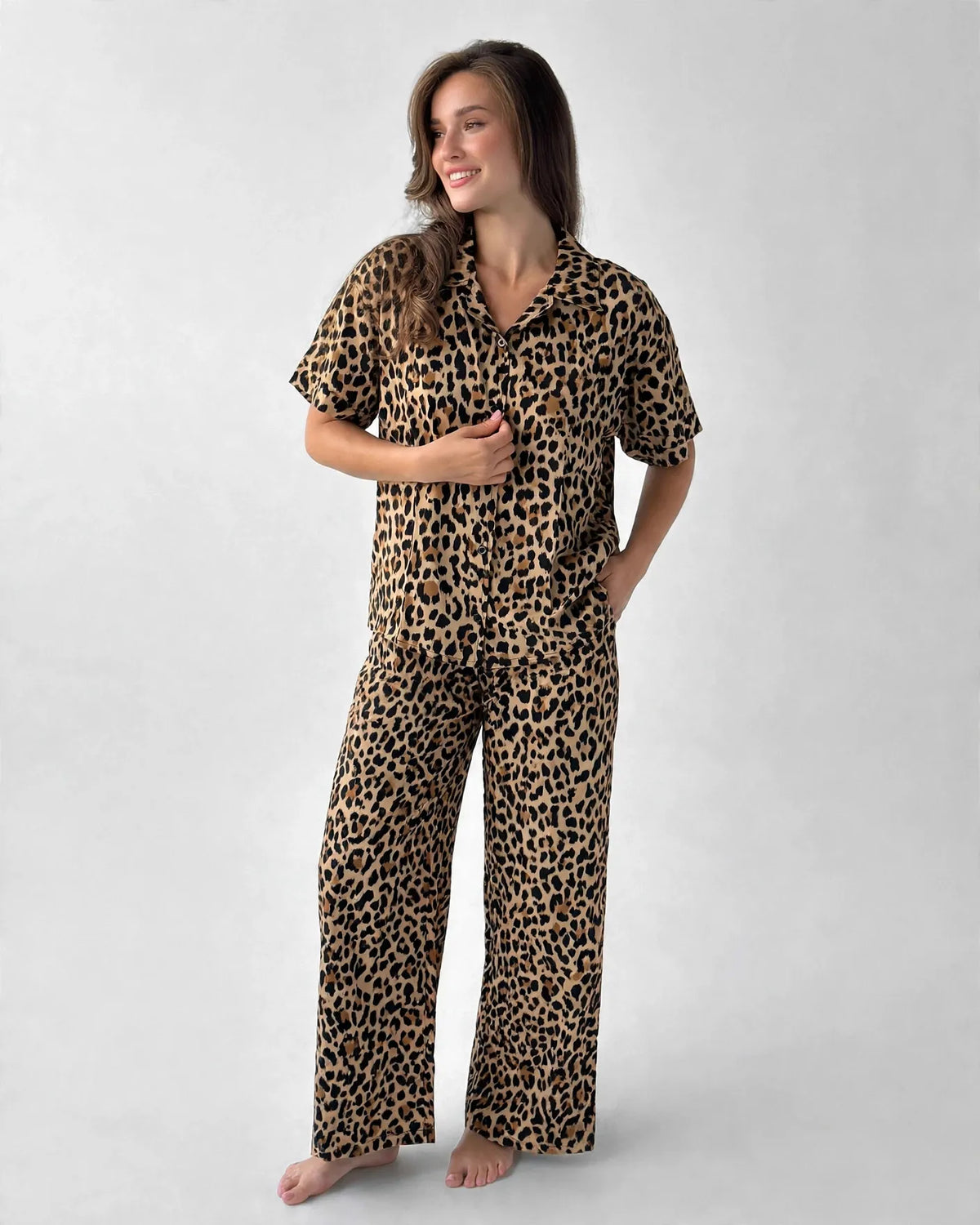 Comfort Viscose Leopard Pajama Set
