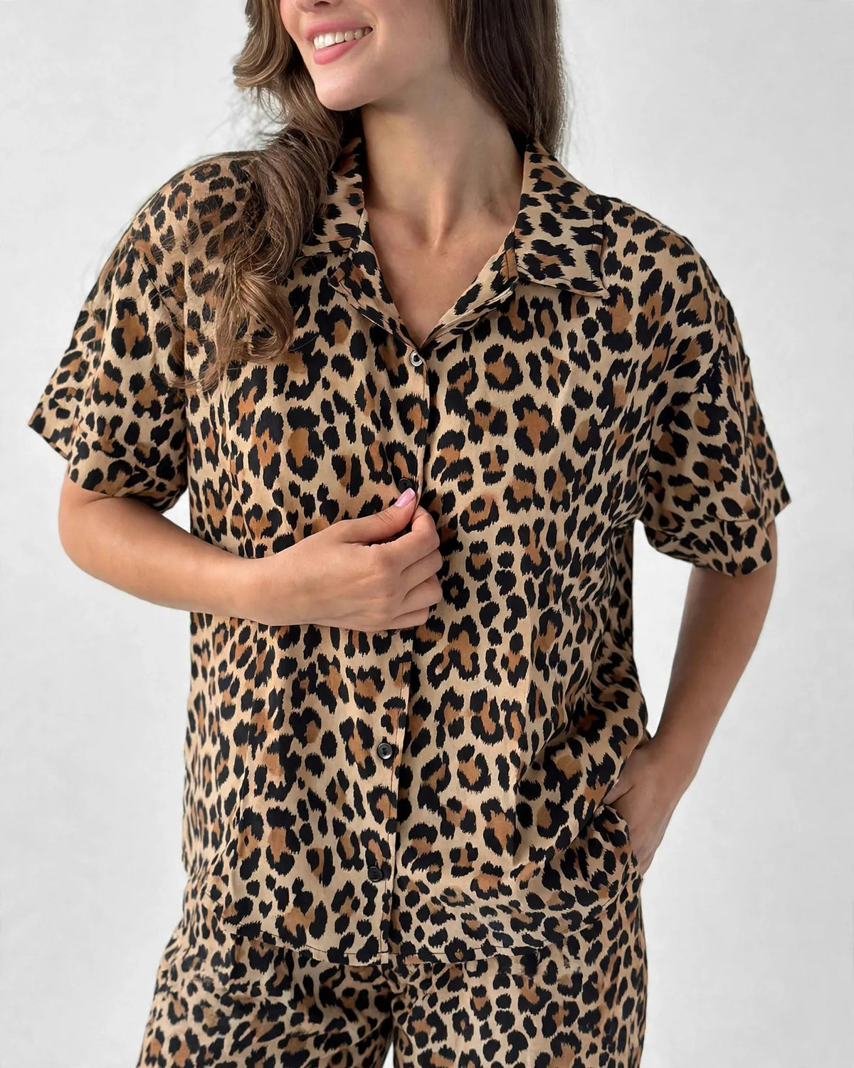 Comfort Viscose Leopard Pajama Set