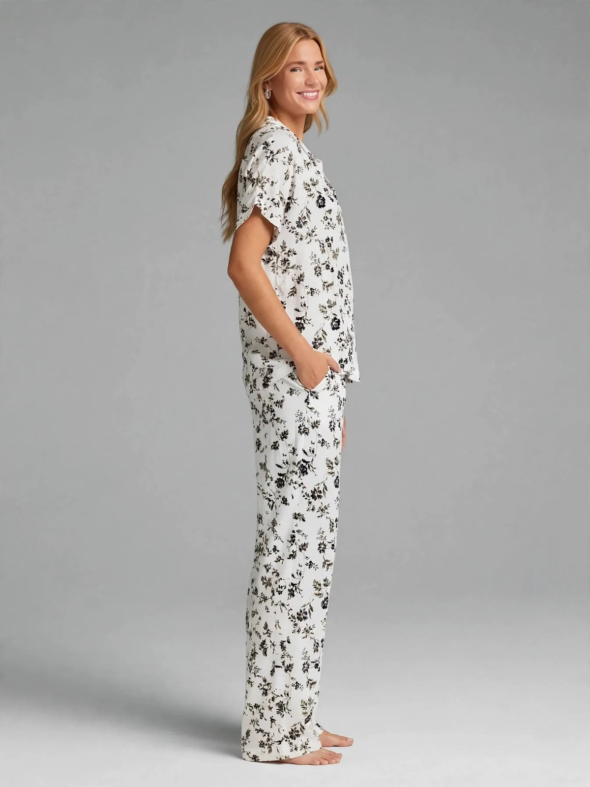 Olive Floral Pajama Set