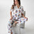 White Floral Pajama Set