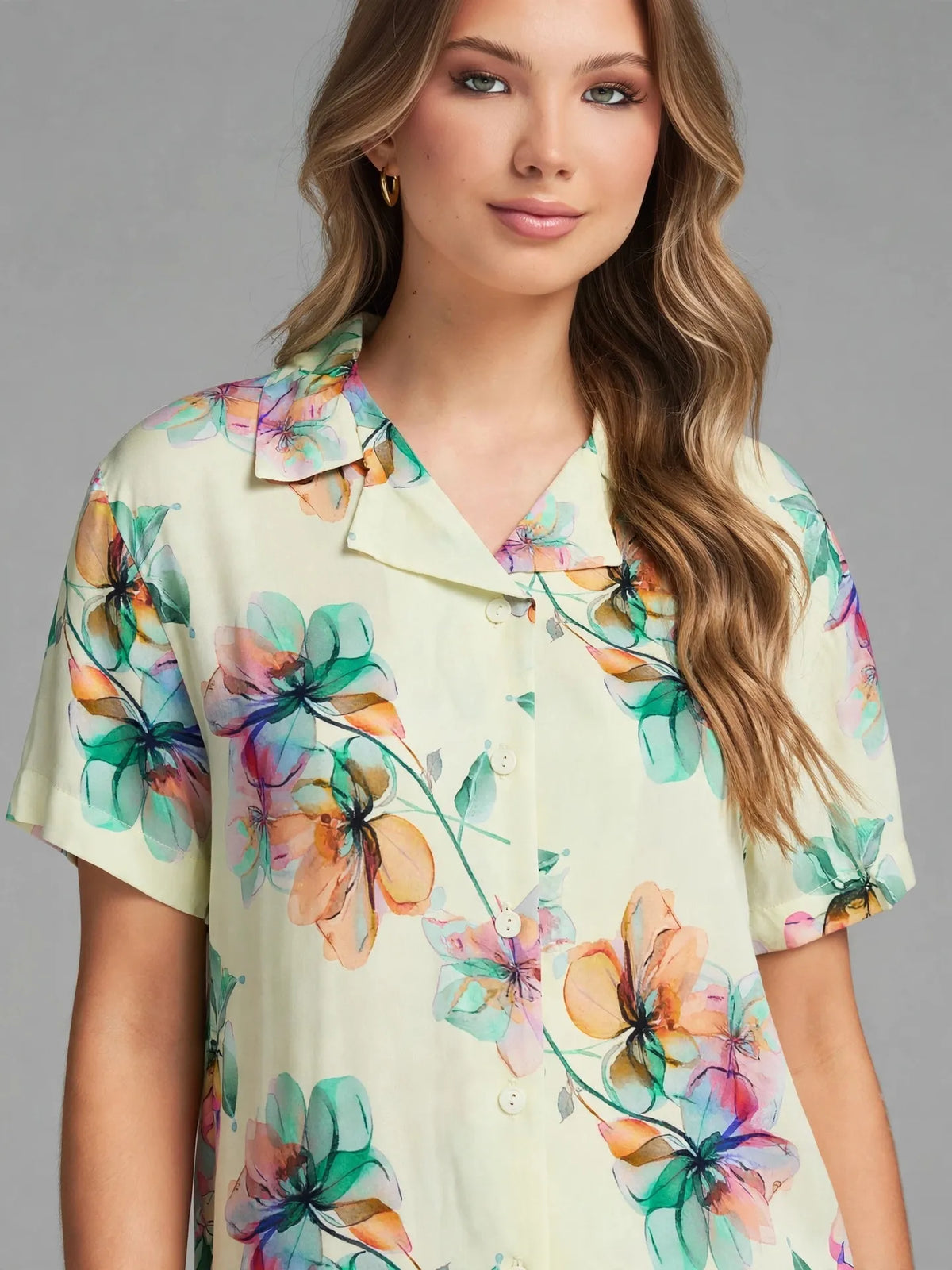 Yellow Floral Pajama Set